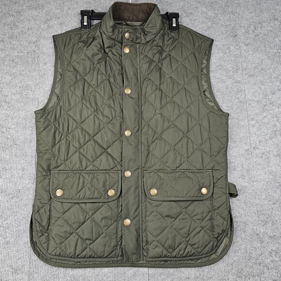 Barbour Lowerdale Vest Mens Large Green Quilted Gilet Equestrian Outdoors Layer - Picture 1 of 7